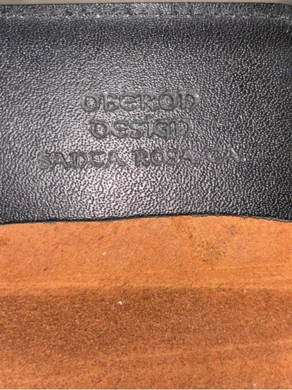 Hand-Tooled Leather Card & Key Sleeve - Brown